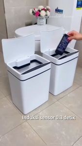 Terbaru Tempat Sampah Sensor otomatis buka tutup aksesoris perlengkapan rumah tangga tong sampah pintar 15L modern