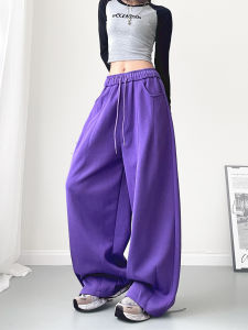 plus Size Sport Pants Womens Casual Loose Fit Soft Comfortable Wide Leg Trousers Autumn New Style Commute Fashion High Waist