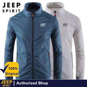 JEEP SPIRIT Mens Sunscreen Clothing UV Protection Skin Clothing Windproof Jacket Outdoor Sports Upf50 Jacket