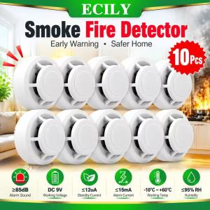 DỄ DÀNG🔥1/3/5/10 Stk.🔥Máy dò sm-oke độc lập Chuông báo cháy âm thanh lớn 85db độ nhạy cao nhà cảm biến an ninh gắn trần thiết bị an toàn f-ire không có ba-ttery