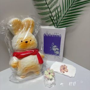 Kebememe 18cm Squishy Đồ chơi thỏ hương thơm Tăng chậm căng thẳng Relief bóp mềm thỏ với khăn Kawaii Đồ trang trí bàn quà tặng cho trẻ em người lớn cô gái bé trai