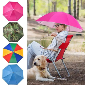 Foldable Outdoor Sun Head Umbrella Hat Golf Fishing Camping Head Cap