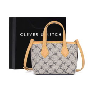 Clever&Ketch Retro Bucket Bag Womens Handbag Luxury Market Basket Crossbody Bag Soft Handle Leather Shoulder Strap