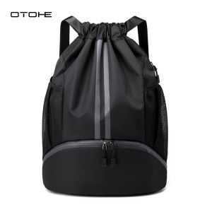 OTOHE Drawstring Backpack Bag Outdoor Waterproof Gym Backpack Sports Yoga Gym Swim Bag Nylon Fiber String Backpack for Kids Men Women With Shoe Compartment