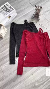 Áo Tay Dài Chéo Kiểu Vải Kim Tuyến - Tharo Clothing [AO00238]