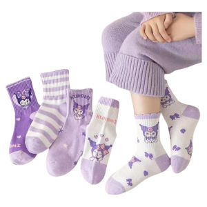 Cotton Mid-calf Children Socks Girls Lace Trim Spring Autumn Cartoon Design Baby Flower Edge Socks Comfortable Soft Fabric