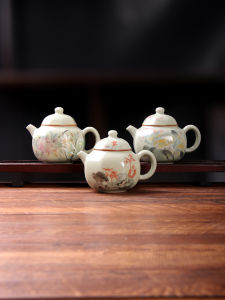 Mingdao Secret Yellow Duckling Eight Square Teapot Chinese Style Simple  Yi Dynasty Porcelain Tea Pot for Brewing Tea
