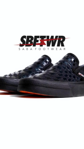 SABA Drunk Checkerboard All Black - Sepatu Sneakers Pria Wanita 100% Original - DCB 02