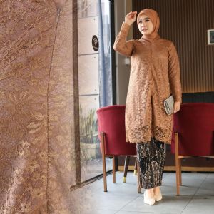 Setelan kebaya modern TUNIK brokat premium / Kebaya Brukat murah terlaris high quality / baju kebaya kondangan kekinian Busui friendly