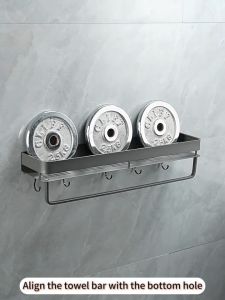 YT Bathroom Rack Metal Aluminum Wall Mounted Storage Rack Punching / Punch-free Installation