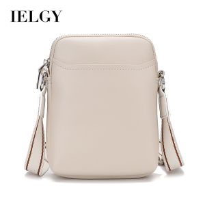 IELGY Womens Simple PU Soft Leather Mobile Phone Bag Shoulder Messenger Bag