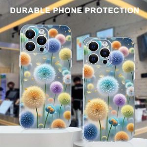 Dandelion Phone Case For iPhone 17 Air 16E 16 15 14 11 Pro Max Plus 13 12 Mini 8 7 X Transparent Shockproof Cover
