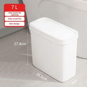 TEKANAI | Ultra Slim Bathroom Trash Bin 10cm