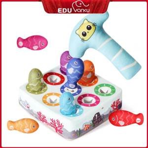 Baby Fishing Toys Montessori Educational for 1 Years OldSoft Plush Fishing Game Toys for Baby Boys Girls Shape Sorting Matching Toys for Toddlers 6 12 Months+