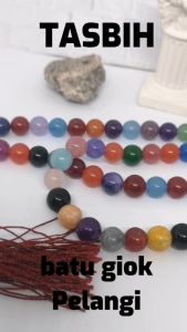 [Bayar di Tempat] Tasbih Batu Giok Asli Natural 99 Butir