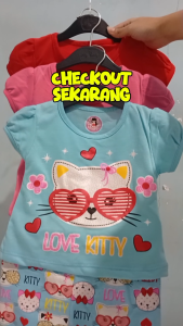 Setelan Baju bayi anak Perempuan motif karakter MINNIE GIRL usia baby 3 sampai 15 bulan MAX BB 10KG