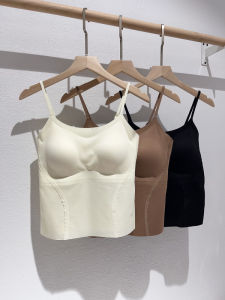 Ice Silk Strapless Bralette Vest Womens Seamless Anti-Light Fixed Cup Padded Vest Beautiful Back Strap Vest Summer Thin