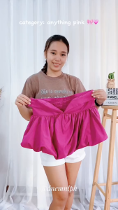 DNEMNLPH Parker Tube Peplum Bubble Premium Top | Trendy Korean BKK Garter Smocked Basic Plain Corset Double Lining Loose Mid Length