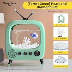 CHONGXIAOSHUAI | Creative Mini Tabletop Aquarium With Oxygenation And Ambient Lighting
