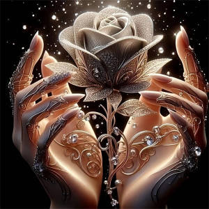 Huacan Diamond Painting 5D Roses Flower Hand Landscape Full Round Square Diamond Mosaic Room Wall Decoration