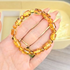 Vòng lu thống hổ phách hoa Baltic không kén mệnh - Phong Thuỷ TUDO