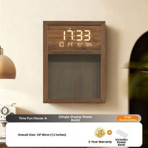 ARTPIONEER | Electronic Perpetual Calendar Wall Clock with Glowing Creative Display Shelf Function