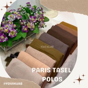 Hijab Segi Empat Paris Tasel Paket (5PC) / Jilbab Paris Jadul Premium / Kerudung Paris Katun Tasel Tiga Sisi Grosir Bisa COD