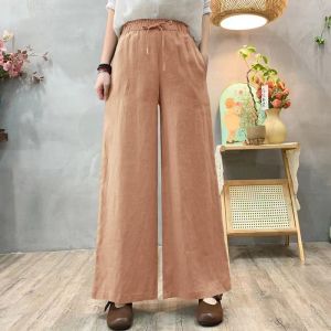 HUAXUNRAN | Summer Loose Casual Pants Cotton Linen Wide Leg Pants