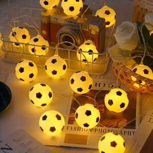 1pc 10/20LED Soccer Ball String Lights Football Fairy Lamp Battery Operated Perfect For Bedroom Home Wedding Party Garden Decor