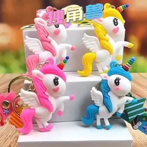 Gantungan Kunci Lucu 3D Unicorn + Tali Unicorn & Star: Hadiah Ulang Tahun yang Unik