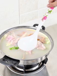 Thickened Large Size Melamine Long Handle Soup Spoon Eco-friendly Home Use Plastic Porridge Spoon Kitchen Utensils