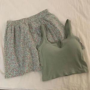 Pajamas Womens Summer Padded Strap Vest Two-Piece Set Summer Gingham Shorts Pure Cotton Homewear Can Be Outwear