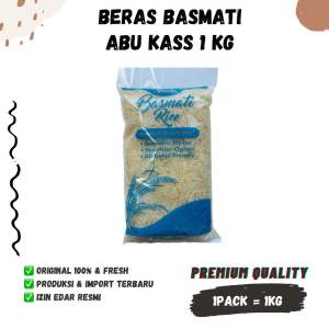 BERAS BASMATI ABUKASS 1kg ASLI INDIA Repack Rice Sella Arab Abu Kass Bhasmati abukas abu kas 1 kg