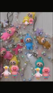 FH Gantungan Hp Strap Mutiara Mute Manik Karakter Labubu Import / Gantungan Hp Labubu New