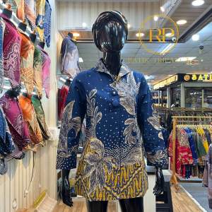 Baju Batik Blouse | batik couple Modern | Batik Sarimbit | Bahan Katun Solo Lapisan Full Furing Trikod