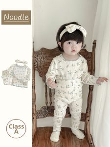 Cute Princess Long Sleeve Long Pants Infant Sleepwear Set