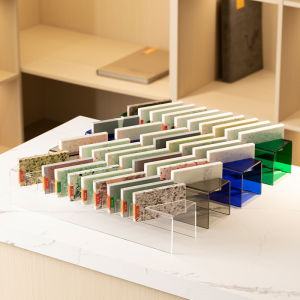 Small Stone Sample Display Stand Customized Model Display Stand for the Whole House Glass Shelf Ecological Panel Cabinet Door Panel Color Plate Shelf