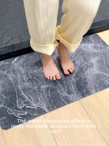 Angbon Non Slip Bathroom Floor Mat | Absorbent Anti Skid Bath Rug for Shower Toilet 50*70 Cm