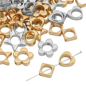 ลูกปัดพลาสติกรูปทรงหัวใจขนาดเล็กแบบกลวง CCB 20 ชิ้น/ถุง สำหรับการทำเครื่องประดับอัญมณีแฟชัน DIY