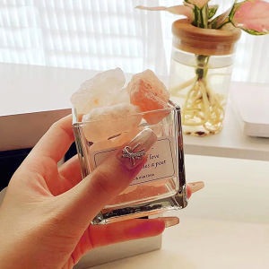 Modern Minimalist Bedroom Aromatherapy Essential Oil Diffuser Crystal Stone Storage Container Transparent Cup Night Light Decoration