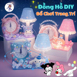 Đồng Hồ Trang Trí DIY Kuromi / Cinnamoroll Dễ Thương - Mô Hình Tự Lắp Ghép Decor Bàn Học Phòng Ngủ