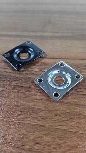 FLEOR | FLEOR 1 Cái Tấm Đầu Ra Jack Guitar Kim Loại Hình Vuông - Bạc/Đen - Phụ Kiện Phần Đàn Guitar Kim Loại