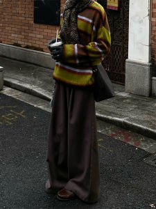 Brown Wide Leg Mens Casual Pants American Retro High-End Straight Leg Trousers CleanFit Trendy Brand Autumn Winter Fashion