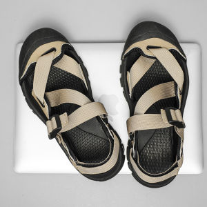 Summer Outdoor Hollow-out Breathable Mesh Non Slip Beach Shoes 45 Plus Size Teenagers Authentic Leather Toe Box Soft Bottom Sandals 46