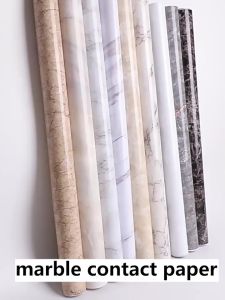 【Hot sales】Marble Wall Tile Paper 5M x 60CM Kitchen Wall Oil proof wallpaper Sticker Wall Paper Bathroom Wallpaper Waterproof Tile Sticker Wallpaper DindingDapur