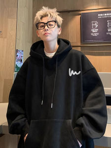 Pure Cotton Heavyweight American Trendy Brand Hoodie Casual Loose Fleece Lined Thickened Mens Autumn Winter Jacket