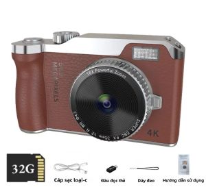 Máy Ảnh Kỹ Thuật Số 4K Ultra HD 68MP Máy Quay Vlog Cổ Điển Với Zoom Quang Học 16X Màn Hình 2-3 Inch Đèn Flash Để Chụp Ảnh Và Quay Video