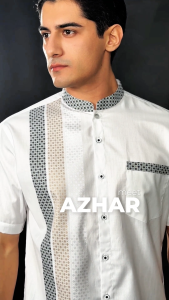 Casella Baju Koko Pria Lengan Pendek | Baju Koko Putih Azhar