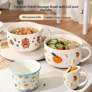 YUYOU | Microwave-Safe Soup Rice Bowl With Lid Handle