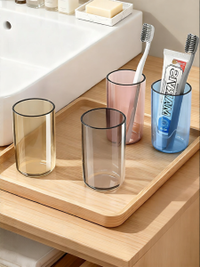 Goldlonsen | Mold-Resistant Transparent Toothbrushing Cup for Couples